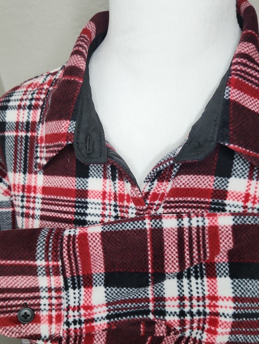 Riders By Lee Women's Soft Red and Black Plaid Button-Up Shirt Flannel - Picture 5 of 9